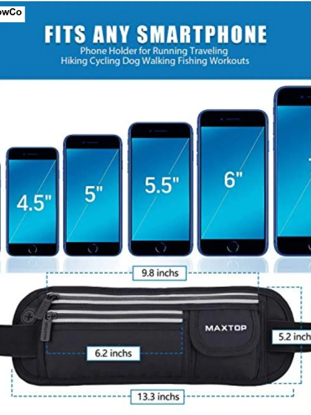 Slim Running Belt Fanny Pack - Reflective Waist Pack for Phone, Water Resistant